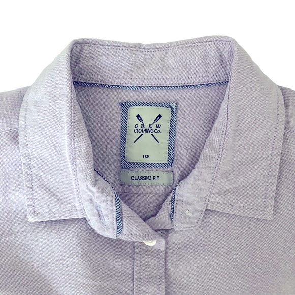 Crew Clothing Cotton Button Down Shirt Classic Fit Long Sleeve Lavender Purple - Picture 3 of 6